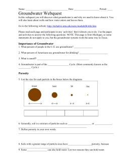 Groundwater Webquest
