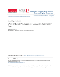 Debt or Equity? A Puzzle for Canadian Bankruptcy Law
