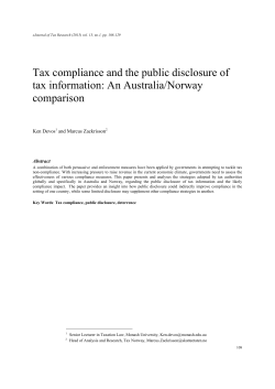 Tax compliance and the public disclosure of tax information