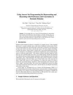 Using Answer Set Programming for Representing and