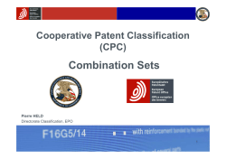 Combination Sets - Cooperative Patent Classification