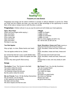 Songs and Fingerplay Guide