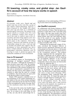 F0 lowering, creaky voice, and glottal stop: Jan Gauf