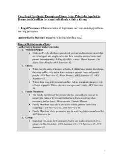 Cree Legal Synthesis: Examples of Some Legal Principles Applied