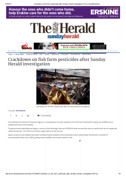 Crackdown on 뺁sh farm pesticides after Sunday Herald investigation