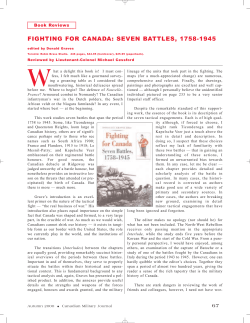 FIGHTING FOR CANADA: SEVEN BATTLES, 1758-1945