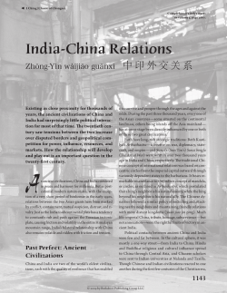 India-China Relations - Asia-Pacific Center for Security Studies