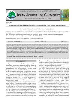REVIEW Research Progress in Nano-Structured MnO2 as Electrode