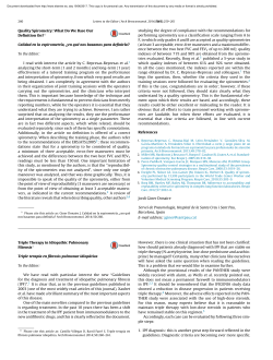 Quality Spirometry: What Do We Base Our Definition On? Calidad