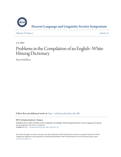 Problems in the Compilation of an English-