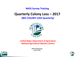 2017 Quarterly Colony Loss Enumerator Training