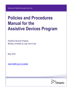 Policies and Procedures Manual of the Assistive