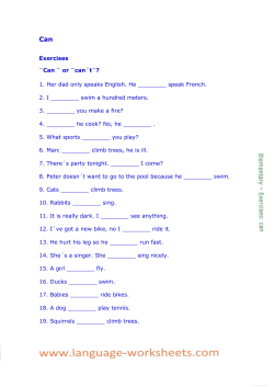 Exercises &uml;Can &uml; or &uml;can&acute;t