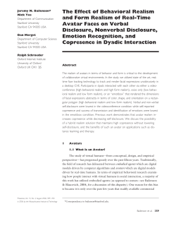 The Effect of Behavioral Realism and Form Realism of Real