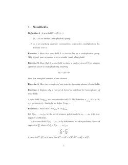 1 Semifields - Stony Brook Math Department