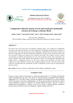 Comparative diuretic activity of root and aerial part methanolic