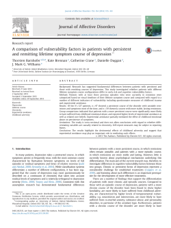 A comparison of vulnerability factors in patients with persistent and