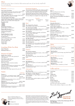 Pull up a pew, have a look at this menu and one of our