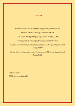 starters - Habitation Desmarets