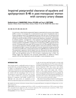 Impaired postprandial clearance of squalene and
