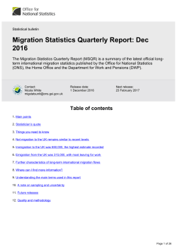 Migration Statistics Quarterly Report