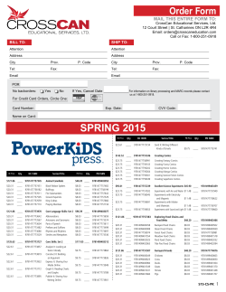 spring 2015 - CrossCan Educational Services