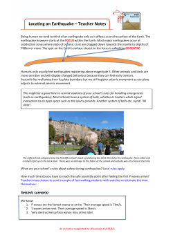 Locating an Earthquake &ndash; Teacher Notes File