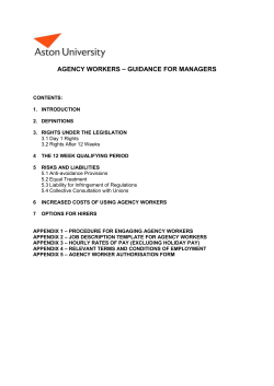 agency workers &ndash; guidance for managers