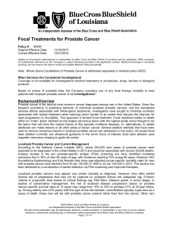 Focal Treatments for Prostate Cancer