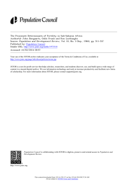 The Proximate Determinants of Fertility in Sub
