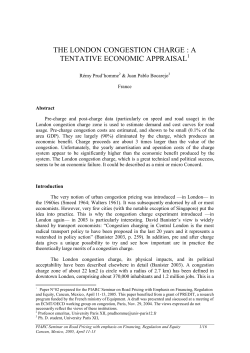 The London Congestion Charge: A Tentative Economic Appraisal