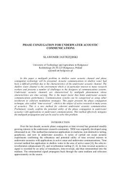 phase conjugation for underwater acoustic communications