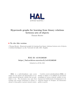 Hypernode graphs for learning from binary relations between sets of