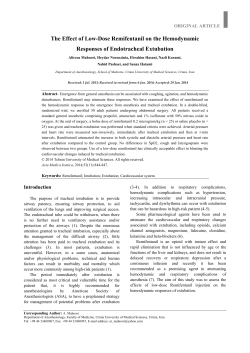 The Effect of Low-Dose Remifentanil on the Hemodynamic