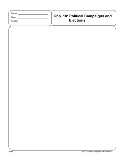 Chp. 10: Political Campaigns and Elections