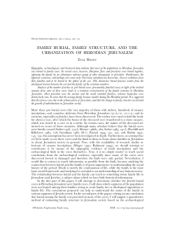 family burial, family structure, and the urbanization of herodian