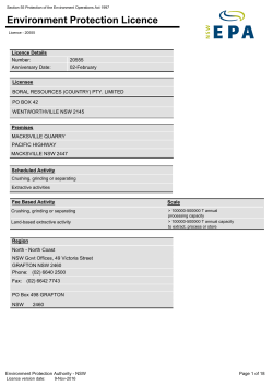 Environment Protection Licence