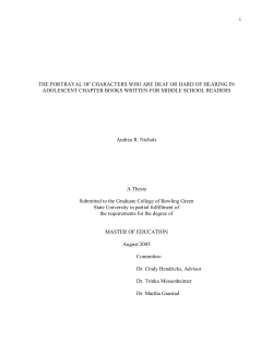 i THE PORTRAYAL OF CHARACTERS WHO ARE DEAF OR HARD