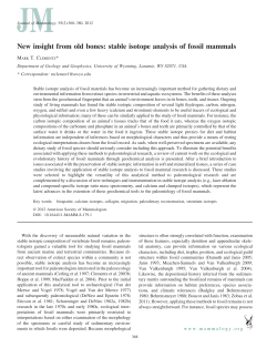 New insight from old bones: stable isotope analysis of fossil mammals