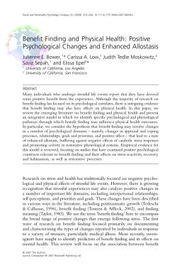 Benefit Finding and Physical Health - Mind