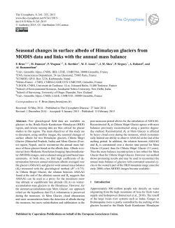 Seasonal changes in surface albedo of