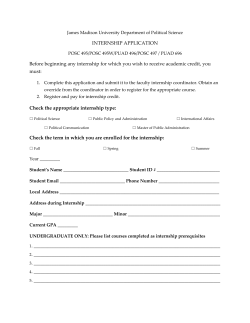 INTERNSHIP APPLICATION Before beginning any internship for
