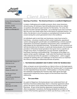 Opening a Franchise: The American Dream or a Landlord`s
