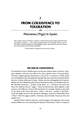 FROM COEXISTENCE TO TOLERATION