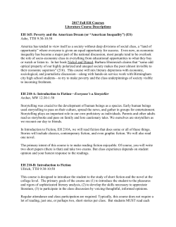 2017 Fall EH Courses Literature Course Descriptions EH 165