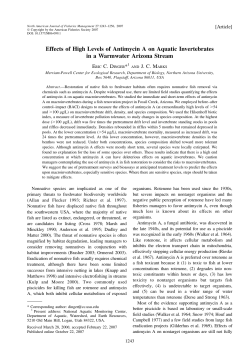 Effects of High Levels of Antimycin A on Aquatic Invertebrates in a