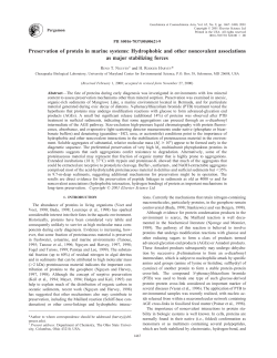 Preservation of protein in marine systems: Hydrophobic and other