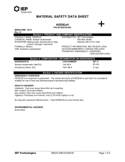 PRODUCT SAFETY DATA SHEET