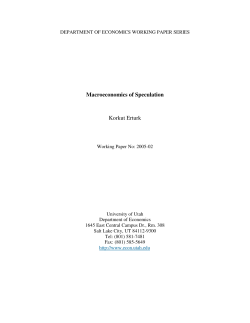 Macroeconomics of Speculation Korkut Erturk