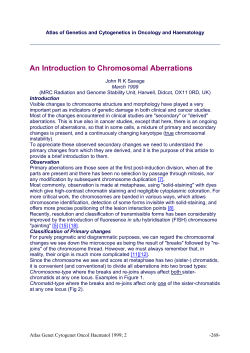 An Introduction to Chromosomal Aberrations